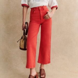 SOLD❤️Sézane Le Crop Red Jeans